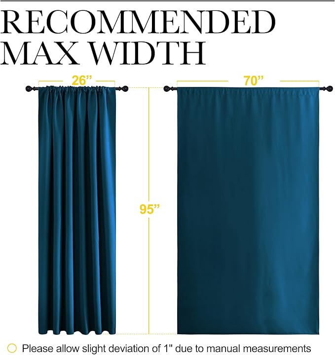 NICETOWN 2 Panels Blackout Curtains, Rod Pocket Thermal Insulated Drapess