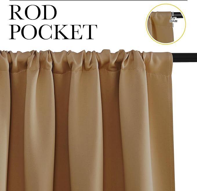 NICETOWN Kitchen Curtains, Short Blackout Drapes, Thermal Insulated Blackout