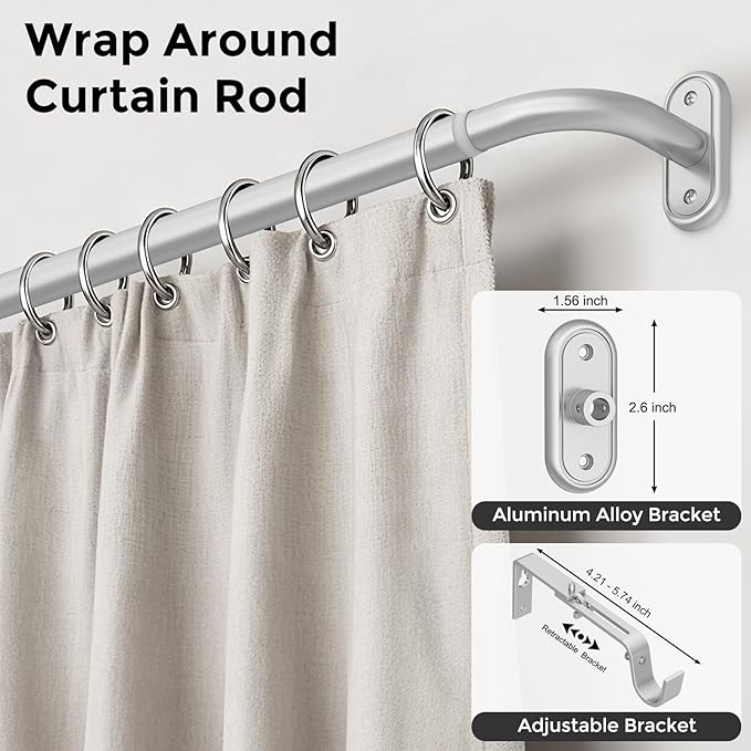 2 Pack Curtain Rods 36-120 Inch, Living Room, Sliding Door