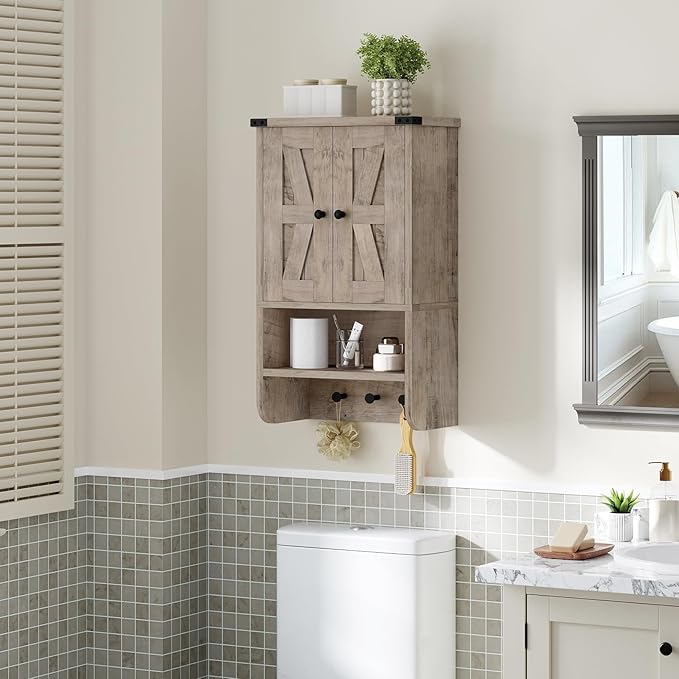 MAHANCRIS Bathroom Wall Cabinet, Farmhouse Medicine Cabinet