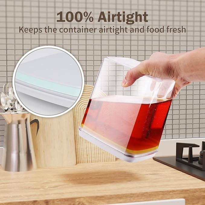 Pop Food Storage Containers Airtight Food Storage Containers Set with Lids Kitchen Pantry Organization and Storage, Stackable, BPA Free, 3 x 1.2Qt