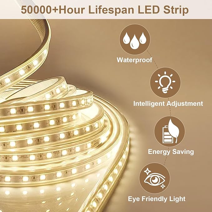 BEAUTYPEAK 48x28 LED Oval Bathroom Mirror