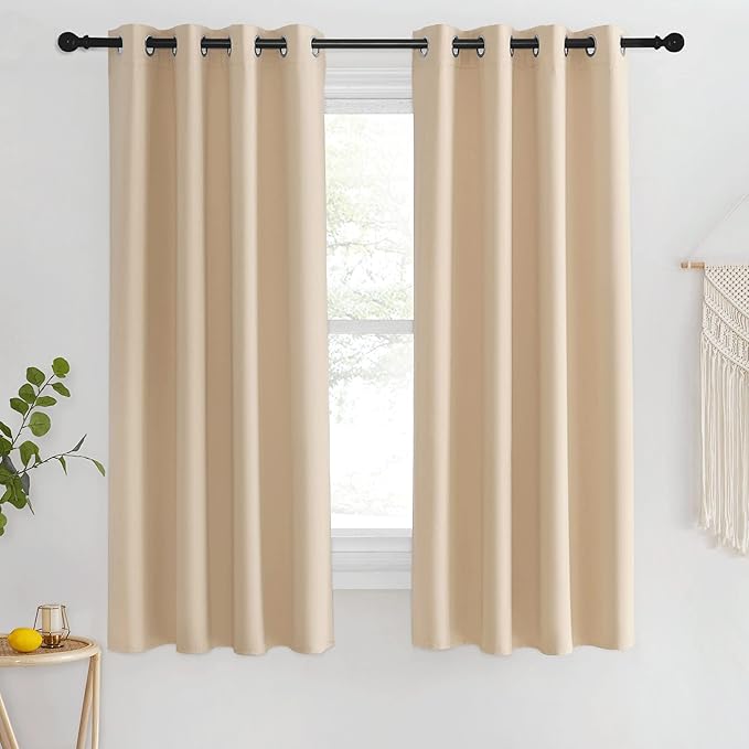 NICETOWN Blackout Living Room Curtain 63 inches Long