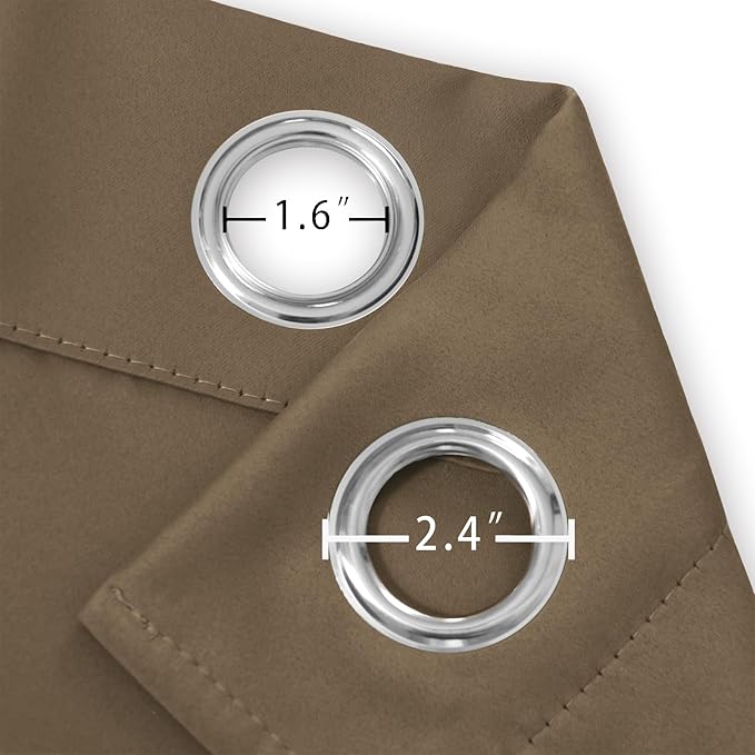 LEMOMO Brown Blackout Curtains 42 x 54 Inch Length Set of 2 Panels Grommet