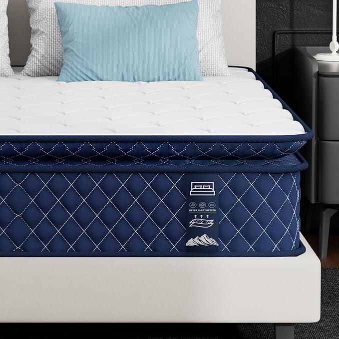 Full Mattress 12 Inch, Memory Foam Mattress with Pocket Spring, Soft & Comfortable Medium Plush, Motion Isolation, Pressure Relief, CertiPUR-US Certified (75"*54"*12")