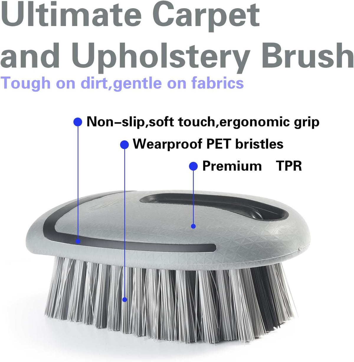 Carpet and Interior Cleaning Brushes, car Cleaning Brushes, Carpet Washing Brushes, Hard Bristle Detail Brushes, car and Home Interior Leather Brushes (Grey)