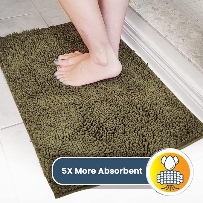 Muddy Mat® | Super Water Absorbent Door Mat Indoor, Microfiber Quick Dry Chenille Entryway Rug, Slip Resistant Front Door Mat, Indoor Mats for Entryway, Machine Washable Pet Rug, Sage 32" x 40"