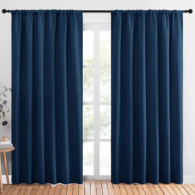 NICETOWN Living Room Curtains, Moroccan Blue, 1 Pair, 70 x 84-inch, Home