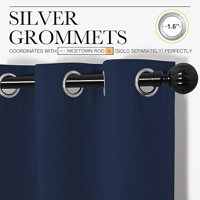 NICETOWN Navy Blackout Curtains