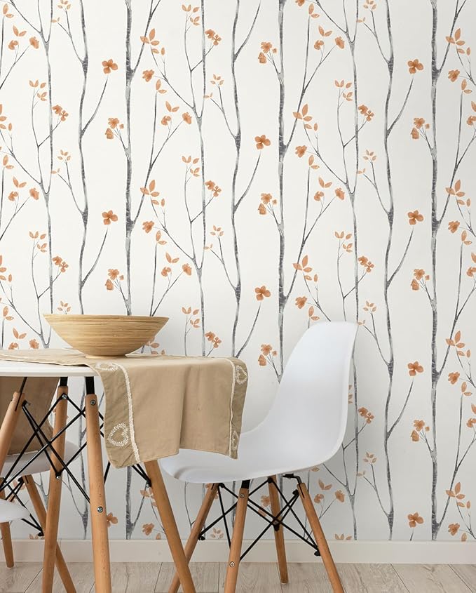 Timeet Floral Wallpaper Peel and Stick Wallpaper Boho 16.14"x393.7" Flower