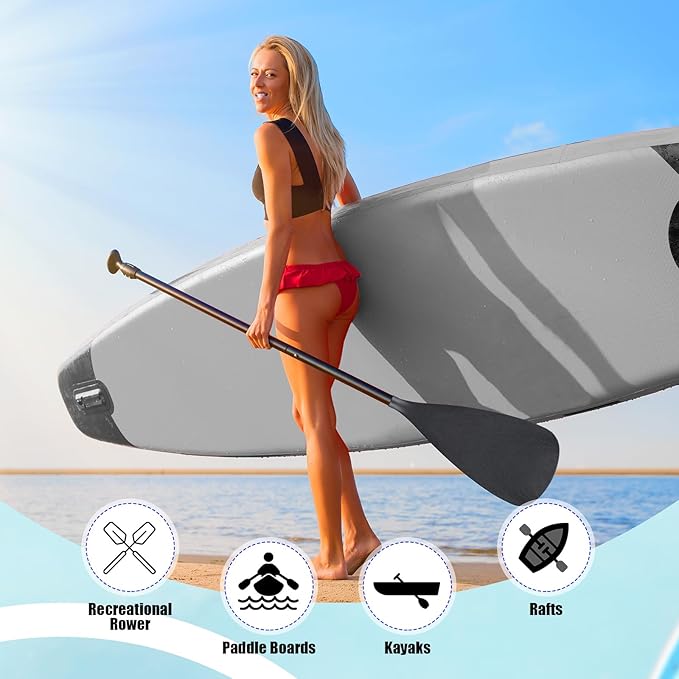 2 Set of 3 Pieces Sup Paddle Board Paddle Kayak Adjustable Stand up Oar Aluminum Alloy Lightweight Replacement Paddleboard Detachable Aluminum Alloy Shaft for Surfing Fishing