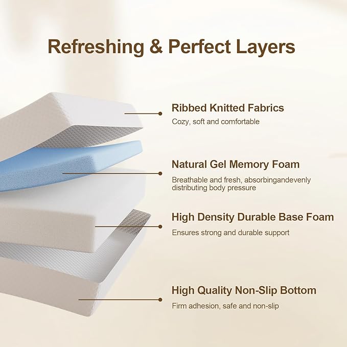 5 Inch Twin Size Mattress in a Box,Memory Foam Mattress for Comfort Sleep, Cooling Night Sleep & Pressure Relief, Ships Compressed (5", Twin)
