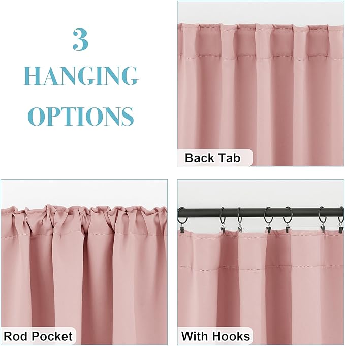 RYB HOME Blackout Curtains for Living Room, Privacy Thermal Insulating Window