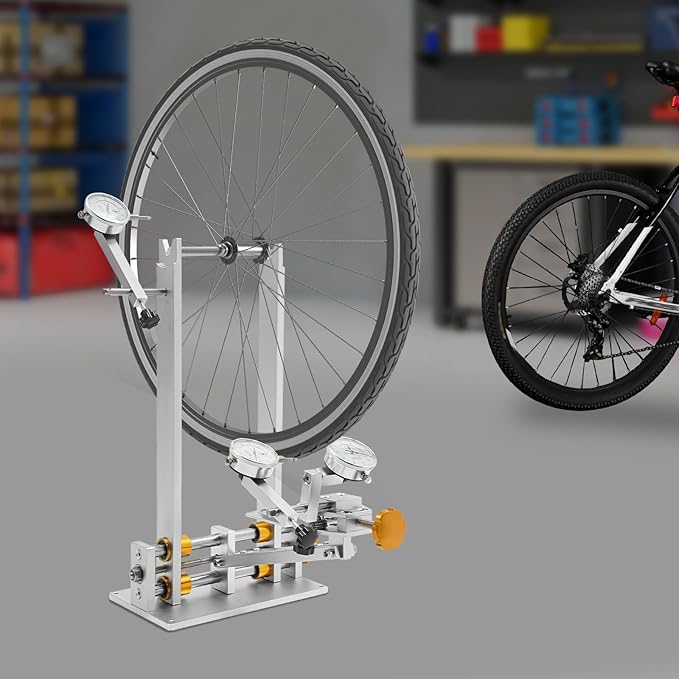 Bicycle Wheel Repair Bracket, Professional Wheel Truing Stand, Bicycle Wheel Repair Tool Kit, Bike Wheel Repair Truing Bearing Stand w/ Mechanic Tool for 10" - 29" Wheels, Bicycle Wheel Repair Truing Bearing Workstands