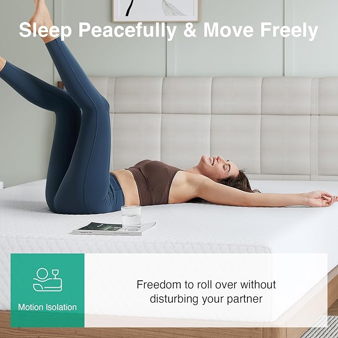 Novilla 14 Inch King Size Mattress, Memory Foam King Mattress for Motion Isolation & Pressure Relieving with Cooling Airflow & High-Density Support Foam Mattresses in a Box