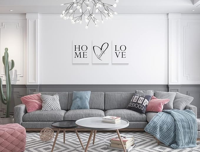 GUBIYU Home Love Wall Art Set of 3 Prints, 20x28 inches, Contemporary