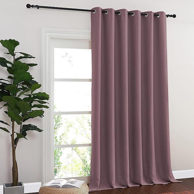 NICETOWN Blackout Sliding Glass Door Curtains, Room Darkening Thermal Insulated
