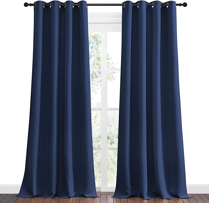 NICETOWN Navy Blackout Curtains