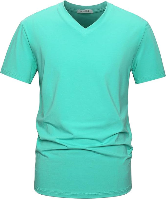 VEIISAR Premium V Neck T Shirts for Men - Modern Fitted Tees Vneck Undershirts