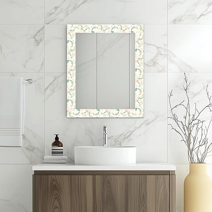 HOMETITUTE Wallpaper Border Peel and Stick Wall Border Green Leaf Watercolor