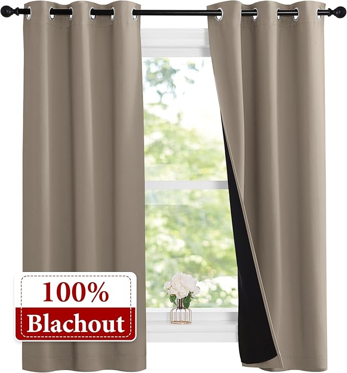 NICETOWN 100% Blackout Short Curtains