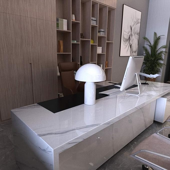 BAYYA White Marble Wallpaper Peel Stick Thicken 24"x197" Waterproof Furniture