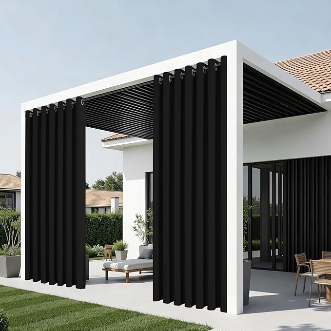 Joydeco Blackout Patio Sliding Door Curtains 84 Inches Long, Grommet Privacy