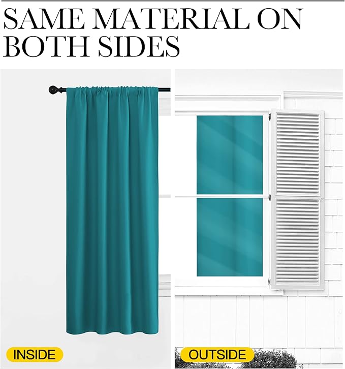 NICETOWN 2 Panels Blackout Curtains, Rod Pocket Window Curtains Room Darkning