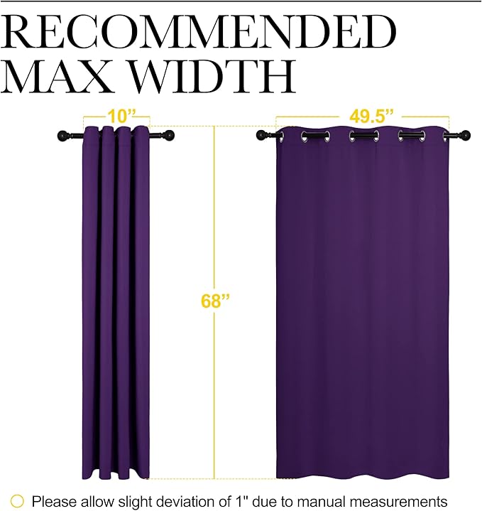 NICETOWN Thermal Insulated Blackout Draperies Curtains, Triple Weave Home