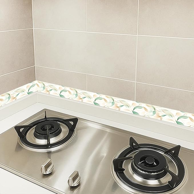 HOMETITUTE Wallpaper Border Peel and Stick Wall Border Green Leaf Watercolor