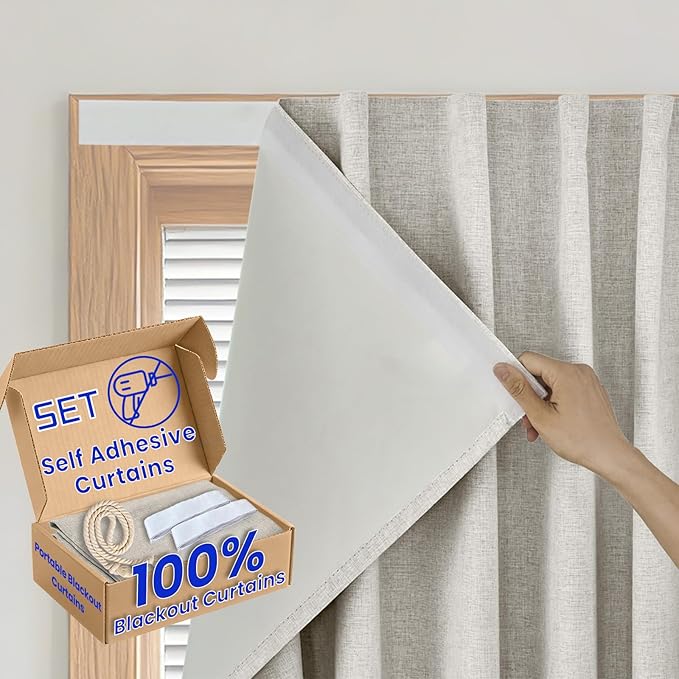 No-Drill 100% Blackout Window Curtain