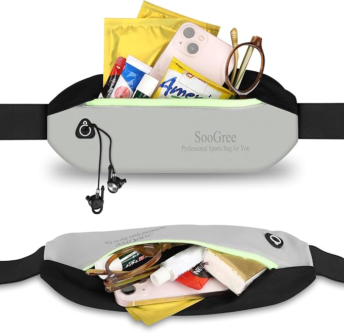 Slim Fanny Packs for Women Men,Waterproof Waist Pack with Reflective Strip Adjustable Strap,Running Belt for Sports Workout Cycling Hiking, Casual Hands-Free Wallets Phone Bag (Style 4)
