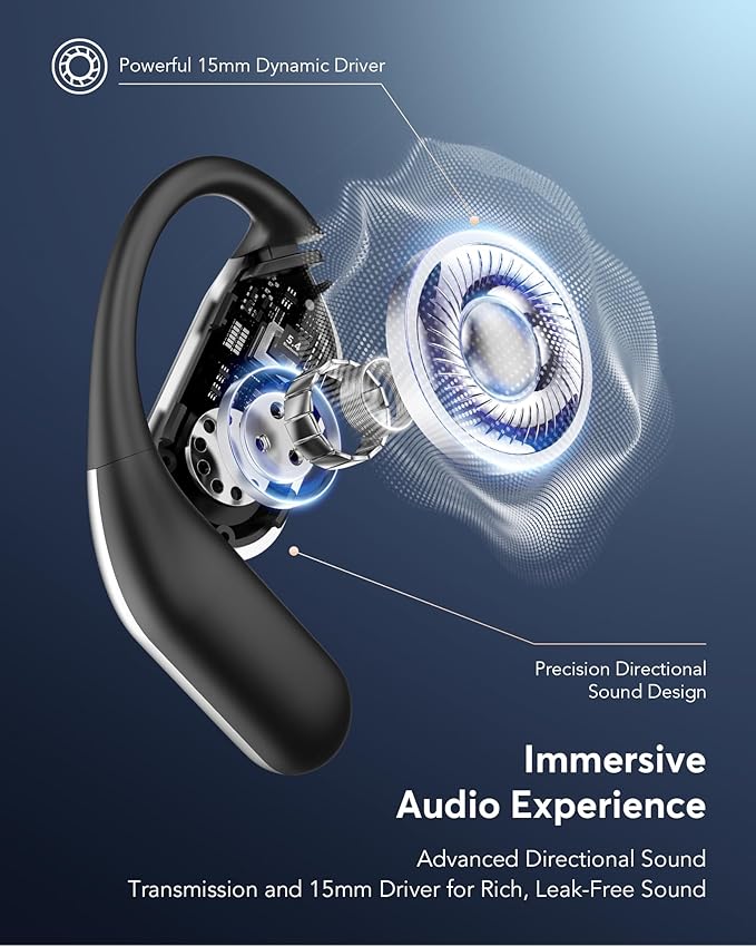 AI Language Translation Earbuds, Bluetooth 5.4 Headphones Translator for 144 Languages & Accents, OWS LCD Touch Screen Real-Time Earphones Fit iOS and Android Ideal for Travel Business Learning