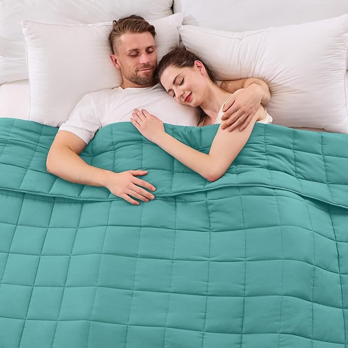 yescool Weighted Blanket for Adults (30 lbs, 88” x 104”, Teal) Cooling Heavy Blanket for Sleeping Perfect for 290-310 lbs, King Size Breathable Blanket with Premium Glass Bead