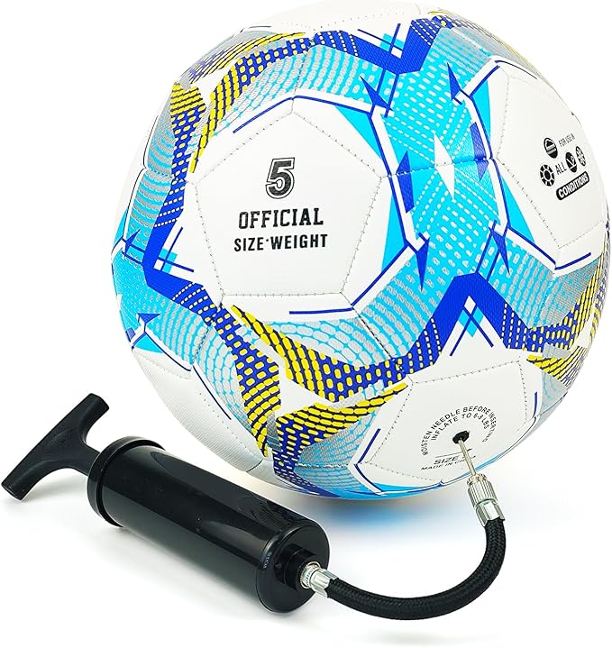 Soccer Balls Size 3 4 5 for Boys Girls Adults Training Soccer Ball for Lawn Indoor Outdoor Sports Red Blue Green Black White