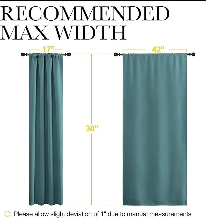 NICETOWN 2 Panels Blackout Curtains, Rod Pocket Thermal Insulated Drapes