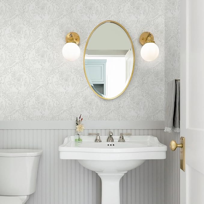 Ismoon Floral Peel and Stick Wallpaper Grey Contact Paper Boho Watercolor