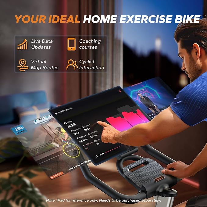 MERACH Magnetic Exercise Bike, Indoor Cycling Bike with Self-Developed App, 350 lbs Weight Capacity & 40 lbs Flywheel, Stationary Bike for Home Gym Fitness