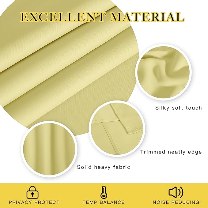 NICETOWN Blackout Short Curtain 63 inches Long