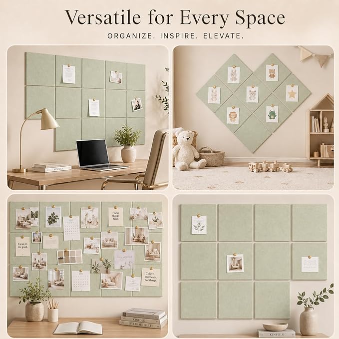 Large Cork Boards for Walls – 36" x 24" Self Adhesive Felt Wall Tiles