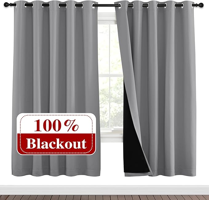 NICETOWN Full Shade Curtain Panels, Pair of Energy Smart & Noise Blocking Out
