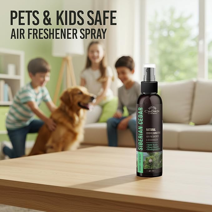 Non-Toxic Odor Eliminator,Natural Cedar Air Freshener Spray for Clothes Storage & Moth Repellent,Closet & Couch Deodorizer,Long Lasting Bathroom & Toilet Freshener, Safe for Kids & Pets-4 oz Pack of 1