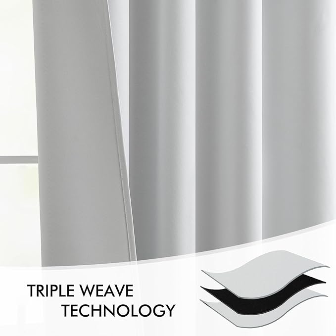 MIULEE Back Tab Light Blocking Curtains 108 Inch Long 2 Panels Set