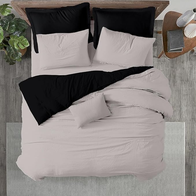 Kotton Culture 120"x120" 3 Pc Super King Plus/Super Oversize King Duvet Cover Set 100% Egyptian Cotton - 600 TC, Zipper Closure & Corner Ties - Fits Only Extra Large Inserts - Night's Shadow