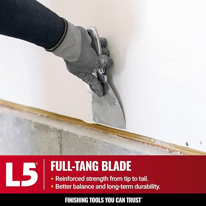 8" All Stainless Steel Joint Knife - LEVEL5 | Professional Grade Putty Blade, Premium Polished All-Metal, Precision Ground Edge, Ergonomic, Corrosion Resistant | 5-408
