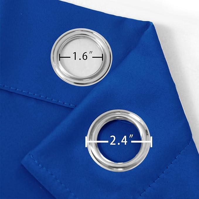 LEMOMO Blackout Curtains 52 x 120 Inch Long Royal Blue Curtains Set of 2 Panels