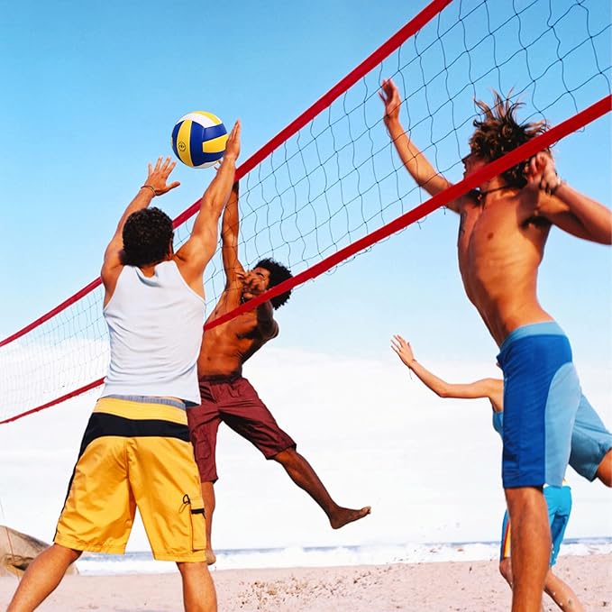 Volleyball Size 5 PU Leather Soft Indoor Outdoor Volleyballs Sports Training Game Play Ball for Beginner, Teenager, Adult, 8.2