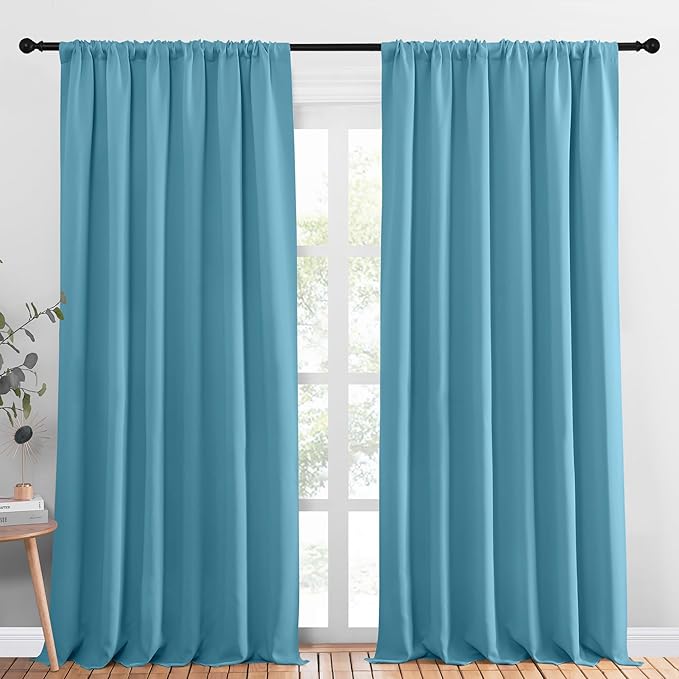 NICETOWN 2 Panels Blackout Curtains, Rod Pocket Thermal Insulated Drapess