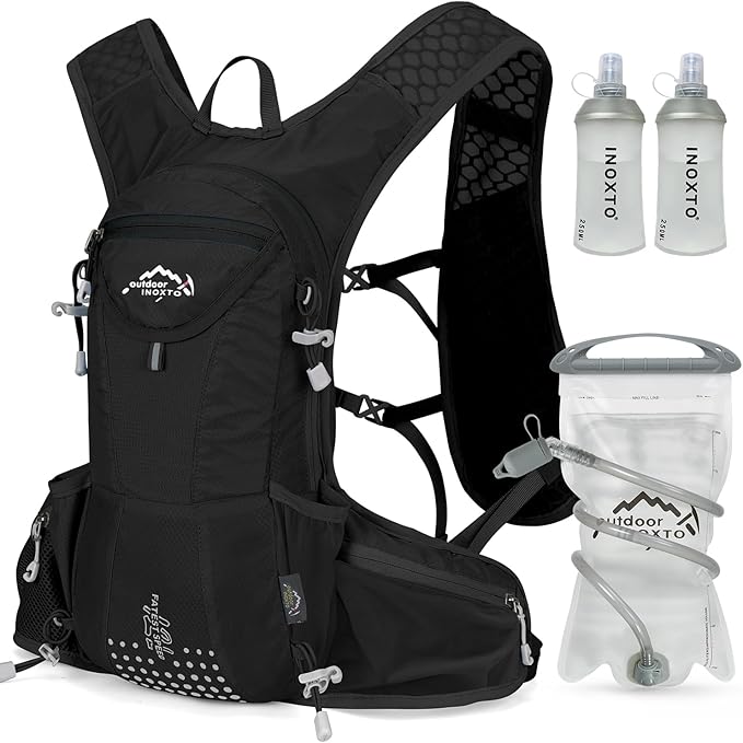 Hydration Pack Backpack, Lightweight Water Backpack with 2L Leakproof Hydration Bladder Daypack for Men Women,Running Hydration Vest for Outdoor Trail