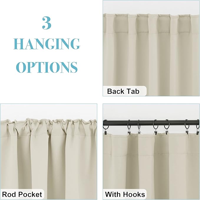 RYB HOME Bathroom Curtains Blackout